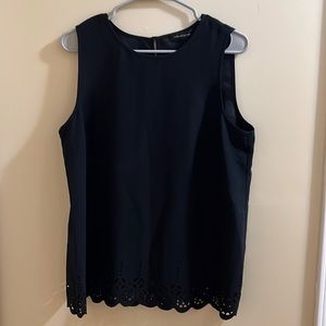 Black tank with eyelet accents